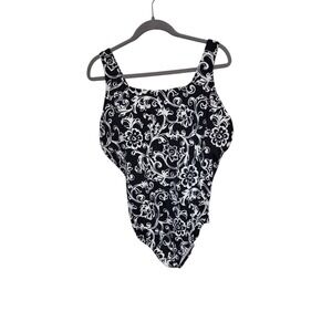 Lands'‎ End Floral Print One Piece Swimsuit Tummy Control Women's Plus Size